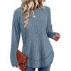 image:imageWIHOLL Long Sleeve Shirts for Women 2026 Fall Sweaters Lightweight Casual Tunic Tops Loose Fit Winter Clothing S2XL2blue