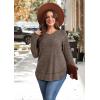 image:imageWIHOLL Long Sleeve Shirts for Women 2026 Fall Sweaters Lightweight Casual Tunic Tops Loose Fit Winter Clothing S2XL2coffee