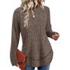 image:imageWIHOLL Long Sleeve Shirts for Women 2026 Fall Sweaters Lightweight Casual Tunic Tops Loose Fit Winter Clothing S2XL2coffee