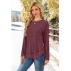 image:imageWIHOLL Long Sleeve Shirts for Women 2026 Fall Sweaters Lightweight Casual Tunic Tops Loose Fit Winter Clothing S2XL2fuchsia