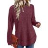 image:imageWIHOLL Long Sleeve Shirts for Women 2026 Fall Sweaters Lightweight Casual Tunic Tops Loose Fit Winter Clothing S2XL2fuchsia