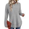 image:imageWIHOLL Long Sleeve Shirts for Women 2026 Fall Sweaters Lightweight Casual Tunic Tops Loose Fit Winter Clothing S2XL2grey
