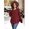 image:imageWIHOLL Long Sleeve Shirts for Women 2026 Fall Sweaters Lightweight Casual Tunic Tops Loose Fit Winter Clothing S2XL2red
