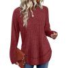 image:imageWIHOLL Long Sleeve Shirts for Women 2026 Fall Sweaters Lightweight Casual Tunic Tops Loose Fit Winter Clothing S2XL2red