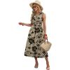 image:imageWIHOLL Summer Striped Dress Maxi Long Casual Dresses for Women 2026 Loose V Neck Button Up Swing T Shirt Casual Dress Sundresses S