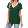 image:imageWIHOLL Summer Tops for Women Dressy Casual Short Sleeve Shirts Business Casual T Shirts Beach Vacation ClothesGreen
