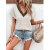 image:imageWIHOLL Summer Tops for Women Dressy Casual Short Sleeve Shirts Business Casual T Shirts Beach Vacation ClothesWhite
