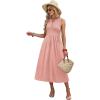 image:imageWIHOLL Vacation Dresses for Women 2026 Summer Flowy Maxi Cute Boho Midi Tshirt Dress Beach Essentials Pink Polka Dot L
