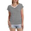 image:imageWIHOLL Womens Business Casual Tops Short Sleeve Shirts for Women Black and White Striped Shirt Women 2XL