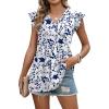 image:imageWIHOLL Womens Summer Tops 2026 Babydoll Shirts Ruffle Sleeve Spring Outfits Dressy Casual BlousesBlue Floral