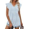 image:imageWIHOLL Womens Summer Tops 2026 Babydoll Shirts Ruffle Sleeve Spring Outfits Dressy Casual BlousesBlue Stripes