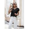 image:imageWIHOLL Womens Summer Tops Cap Sleeve Sweater V Neck Shirts Beach Vacation Clothes Business Casual Fashion Clothing0black