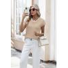 image:imageWIHOLL Womens Summer Tops Cap Sleeve Sweater V Neck Shirts Beach Vacation Clothes Business Casual Fashion Clothing1apricot