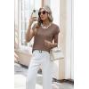 image:imageWIHOLL Womens Summer Tops Cap Sleeve Sweater V Neck Shirts Beach Vacation Clothes Business Casual Fashion Clothing1coffee