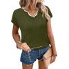 image:imageWIHOLL Womens Summer Tops Cap Sleeve Sweater V Neck Shirts Beach Vacation Clothes Business Casual Fashion ClothingArmy Green
