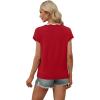 image:imageWIHOLL Womens Summer Tops Cap Sleeve Sweater V Neck Shirts Beach Vacation Clothes Business Casual Fashion ClothingRed