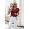 image:imageWIHOLL Womens Summer Tops Cap Sleeve Sweater V Neck Shirts Beach Vacation Clothes Business Casual Fashion ClothingRed Wine