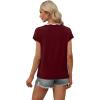 image:imageWIHOLL Womens Summer Tops Cap Sleeve Sweater V Neck Shirts Beach Vacation Clothes Business Casual Fashion ClothingRed Wine