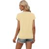 image:imageWIHOLL Womens Summer Tops Cap Sleeve Sweater V Neck Shirts Beach Vacation Clothes Business Casual Fashion ClothingYellow