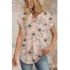 image:imageWIHOLL Womens Summer Tops V Neck T Shirts Cap Sleeve Business Casual Outfits Loose Fit Beach Vacation Clothes Basic TeesFloral Beige