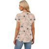 image:imageWIHOLL Womens Summer Tops V Neck T Shirts Cap Sleeve Business Casual Outfits Loose Fit Beach Vacation Clothes Basic TeesFloral Beige