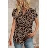image:imageWIHOLL Womens Summer Tops V Neck T Shirts Cap Sleeve Business Casual Outfits Loose Fit Beach Vacation Clothes Basic TeesLeopard Print