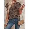 image:imageWIHOLL Womens Summer Tops V Neck T Shirts Cap Sleeve Business Casual Outfits Loose Fit Beach Vacation Clothes Basic TeesLeopard Print