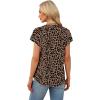 image:imageWIHOLL Womens Summer Tops V Neck T Shirts Cap Sleeve Business Casual Outfits Loose Fit Beach Vacation Clothes Basic TeesLeopard Print