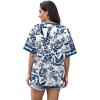 image:imageWIHOLL Womens T Shirts Loose Fit Short Sleeve Tees V Neck Color Block Summer Tops 2026 Fashion S4XLBlue Floral Print