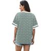 image:imageWIHOLL Womens T Shirts Loose Fit Short Sleeve Tees V Neck Color Block Summer Tops 2026 Fashion S4XLGreen White
