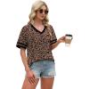 image:imageWIHOLL Womens T Shirts Loose Fit Short Sleeve Tees V Neck Color Block Summer Tops 2026 Fashion S4XLLeopard Print