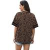 image:imageWIHOLL Womens T Shirts Loose Fit Short Sleeve Tees V Neck Color Block Summer Tops 2026 Fashion S4XLLeopard Print