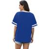 image:imageWIHOLL Womens T Shirts Loose Fit Short Sleeve Tees V Neck Color Block Summer Tops 2026 Fashion S4XLLight Royal Blue