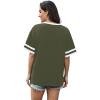 image:imageWIHOLL Womens T Shirts Loose Fit Short Sleeve Tees V Neck Color Block Summer Tops 2026 Fashion S4XLOlive Green