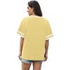 image:imageWIHOLL Womens T Shirts Loose Fit Short Sleeve Tees V Neck Color Block Summer Tops 2026 Fashion S4XLYellow