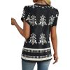 image:imageWIHOLL Womens Tops Dressy Casual Petal Sleeve Summer Spring Short Sleeve V Neck Shirts Work Business Vacation Clothes 2026Boho Black