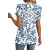 image:imageWIHOLL Womens Tops Dressy Casual Petal Sleeve Summer Spring Short Sleeve V Neck Shirts Work Business Vacation Clothes 2026Boho Blue  White Porcelain