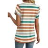 image:imageWIHOLL Womens Tops Dressy Casual Petal Sleeve Summer Spring Short Sleeve V Neck Shirts Work Business Vacation Clothes 2026Color Striped