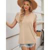 image:imageWIHOLL Womens Tops Dressy Casual Petal Sleeve Summer Spring Short Sleeve V Neck Shirts Work Business Vacation Clothes 2026Khaki