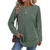 image:imageWIHOLL Long Sleeve Shirts for Women 2026 Fall Sweaters Lightweight Casual Tunic Tops Loose Fit Winter Clothing S2XL1green