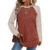 image:imageWIHOLL Long Sleeve Shirts for Women 2026 Fall Sweaters Lightweight Casual Tunic Tops Loose Fit Winter Clothing S2XL1paneled Apricot Caramel