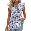 image:imageWIHOLL Womens Summer Tops 2026 Babydoll Shirts Ruffle Sleeve Spring Outfits Dressy Casual BlousesBlue Floral