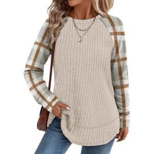 image:imageWIHOLL Long Sleeve Shirts for Women 2026 Fall Sweaters Lightweight Casual Tunic Tops Loose Fit Winter Clothing S2XL1print 2