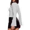 image:imageWIHOLL Bell Sleeve Tops for Women Boat Neck Ruched Ribbed Long Sleeve Fall Shirts for Women 2026White Polka Dots