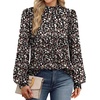 image:imageWIHOLL Long Sleeve Shirts for Women Mock Neck Tops Pleated Front Blouses Dressy Casual Spring Fall Clothes 2026 Fashion01  Floral Print