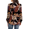 image:imageWIHOLL Long Sleeve Shirts for Women Mock Neck Tops Pleated Front Blouses Dressy Casual Spring Fall Clothes 2026 Fashion01  Floral Printb
