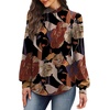 image:imageWIHOLL Long Sleeve Shirts for Women Mock Neck Tops Pleated Front Blouses Dressy Casual Spring Fall Clothes 2026 Fashion01  Floral Printb