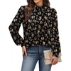 image:imageWIHOLL Long Sleeve Shirts for Women Mock Neck Tops Pleated Front Blouses Dressy Casual Spring Fall Clothes 2026 Fashion01  Rose Floral