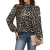 image:imageWIHOLL Long Sleeve Shirts for Women Mock Neck Tops Pleated Front Blouses Dressy Casual Spring Fall Clothes 2026 Fashion02  Leopard Print