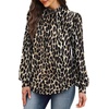 image:imageWIHOLL Long Sleeve Shirts for Women Mock Neck Tops Pleated Front Blouses Dressy Casual Spring Fall Clothes 2026 Fashion02  Leopard Print